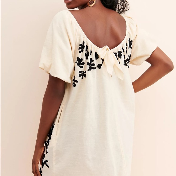 Free People Women’s Fiona Embroidered Mini Dress Ivory Combo Boho Size Small - Picture 2 of 16